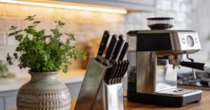 Co postawić na blacie kuchennym? Sprytne sposoby na blat roboczy w kuchni
